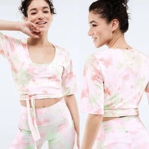 NEW Fabletics Laila Tie-Dye Wrap Top small